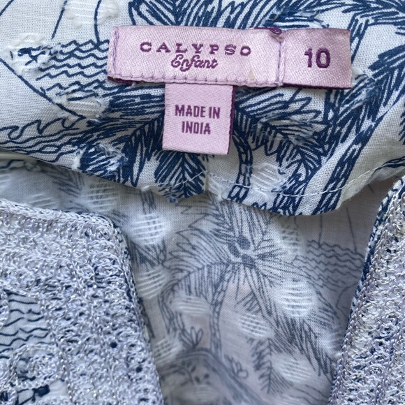 Girls CALYPSO embellished toile print TOP Size 10 - Picture 3 of 8